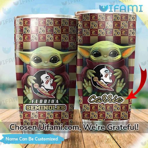 Personalized FSU Tumbler Bountiful Baby Yoda Florida State Seminoles Gift