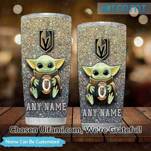 Personalized Golden Knights Tumbler Wondrous Baby Yoda Vegas Golden Knights Gift