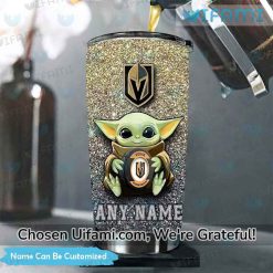 Personalized Golden Knights Tumbler Wondrous Baby Yoda Vegas Golden Knights Gift Latest Model