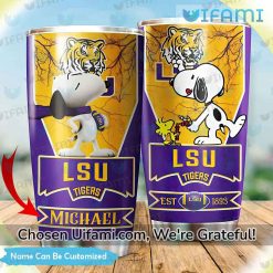 Personalized LSU Tumbler Cup Awesome Snoopy Woodstock LSU Gift Ideas