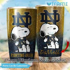 Personalized Notre Dame Tumbler Cup Superb Snoopy Unique Notre Dame Gifts