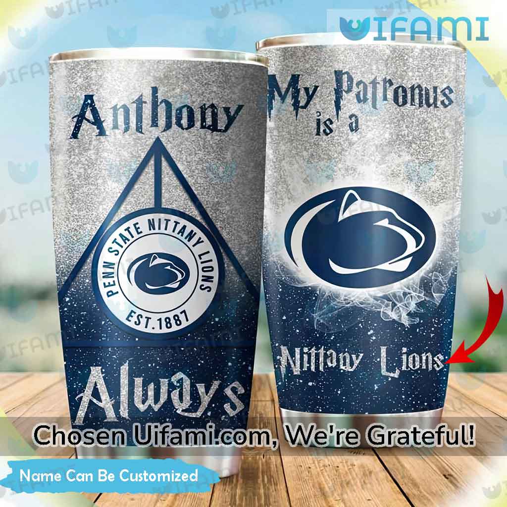 Personalized Penn State Tumbler With Straw Novelty My Patronus PSU Gift
