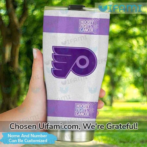 Personalized Philadelphia Flyers 30 Oz Tumbler Playful Fights Cancer Flyers Gift