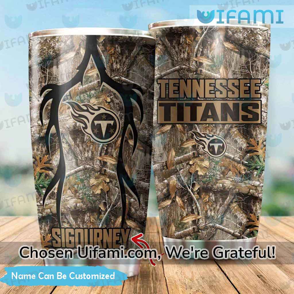 Personalized Tennessee Titans Tumbler Discount Hunting Camo Titans Gifts For Him