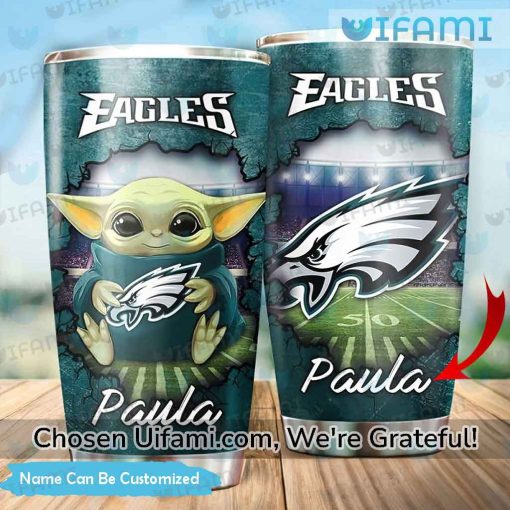 Philadelphia Eagles Wine Tumbler Selected Custom Baby Yoda Eagles Gift