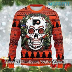 Philadelphia Flyers Christmas Sweater Inspiring Sugar Skull Gift