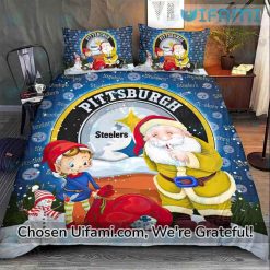 Pittsburgh Steelers King Size Sheets Santa Claus Christmas Elf Steelers Birthday Gift Best selling