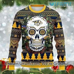 Predators Ugly Sweater Surprise Sugar Skull Nashville Predators Gift