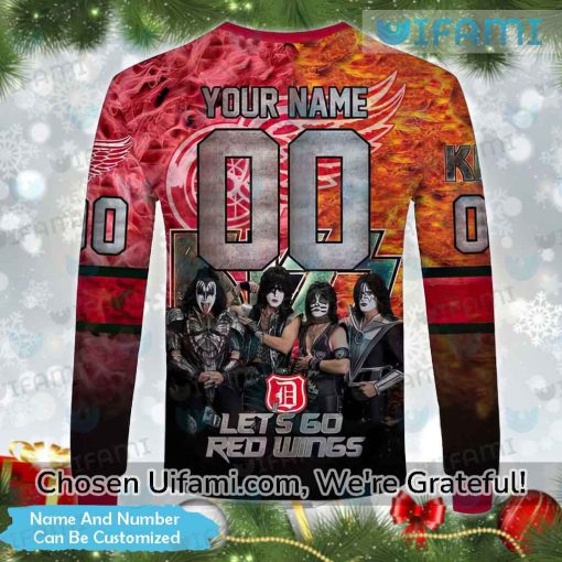 Red Wings Hockey Sweater Greatest Custom Kiss Band Gift