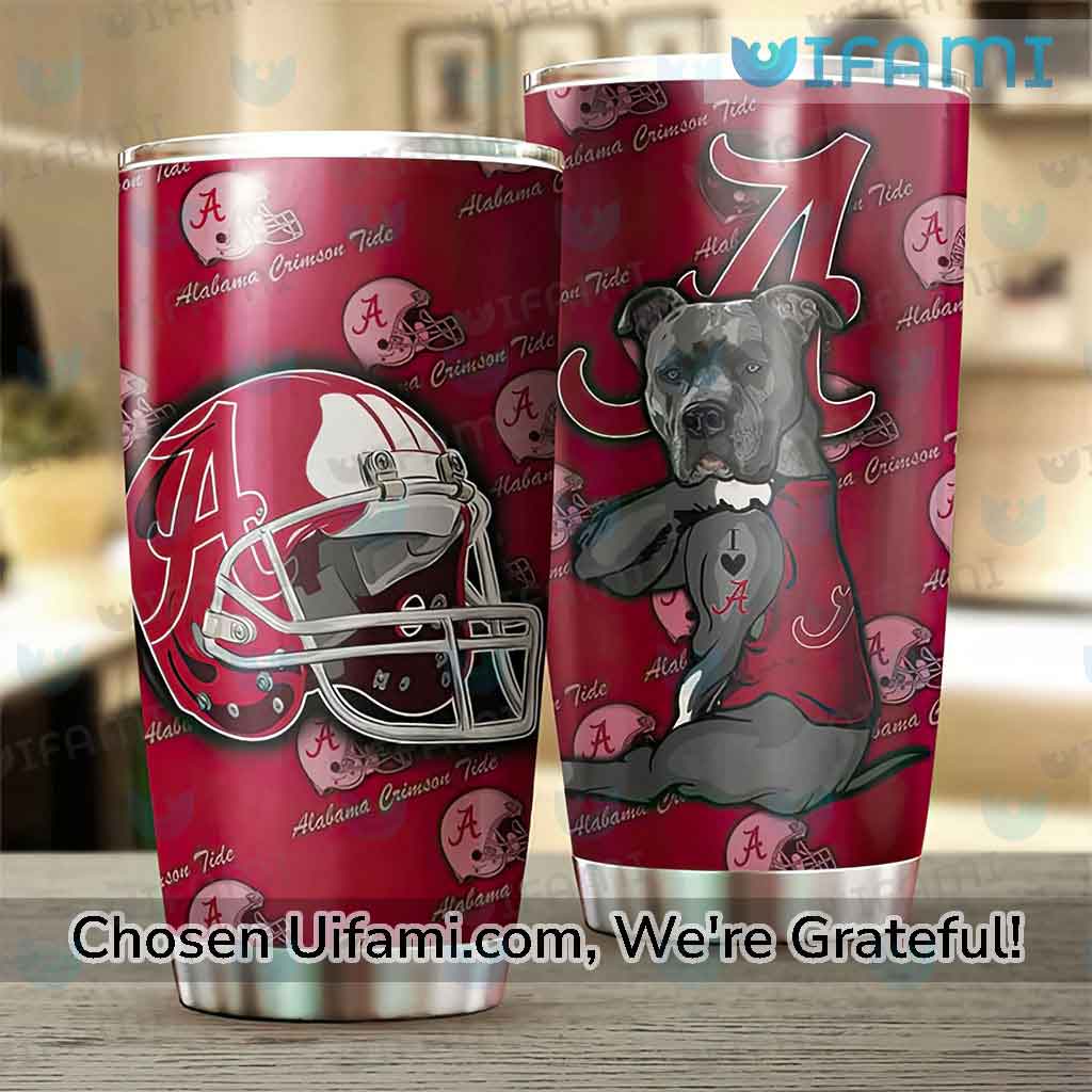 AL Bama Football Theme With GLITTER, Custom & Personalized, Stainless Steel  Tumbler, With Lid 