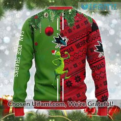 SJ Sharks Ugly Christmas Sweater Spirited Grinch Max Gift