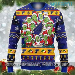 STL Blues Christmas Sweater Unique Grinch Gift Best selling