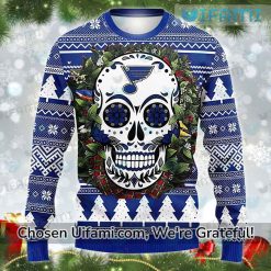 STL Blues Ugly Sweater Perfect Sugar Skull Gift