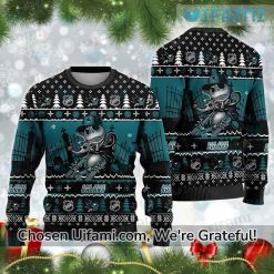 San Jose Sharks Ugly Christmas Sweater Comfortable Jack Skellington Zero Gift