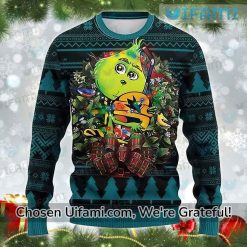 San Jose Sharks Womens Sweater Exciting Baby Grinch Gift