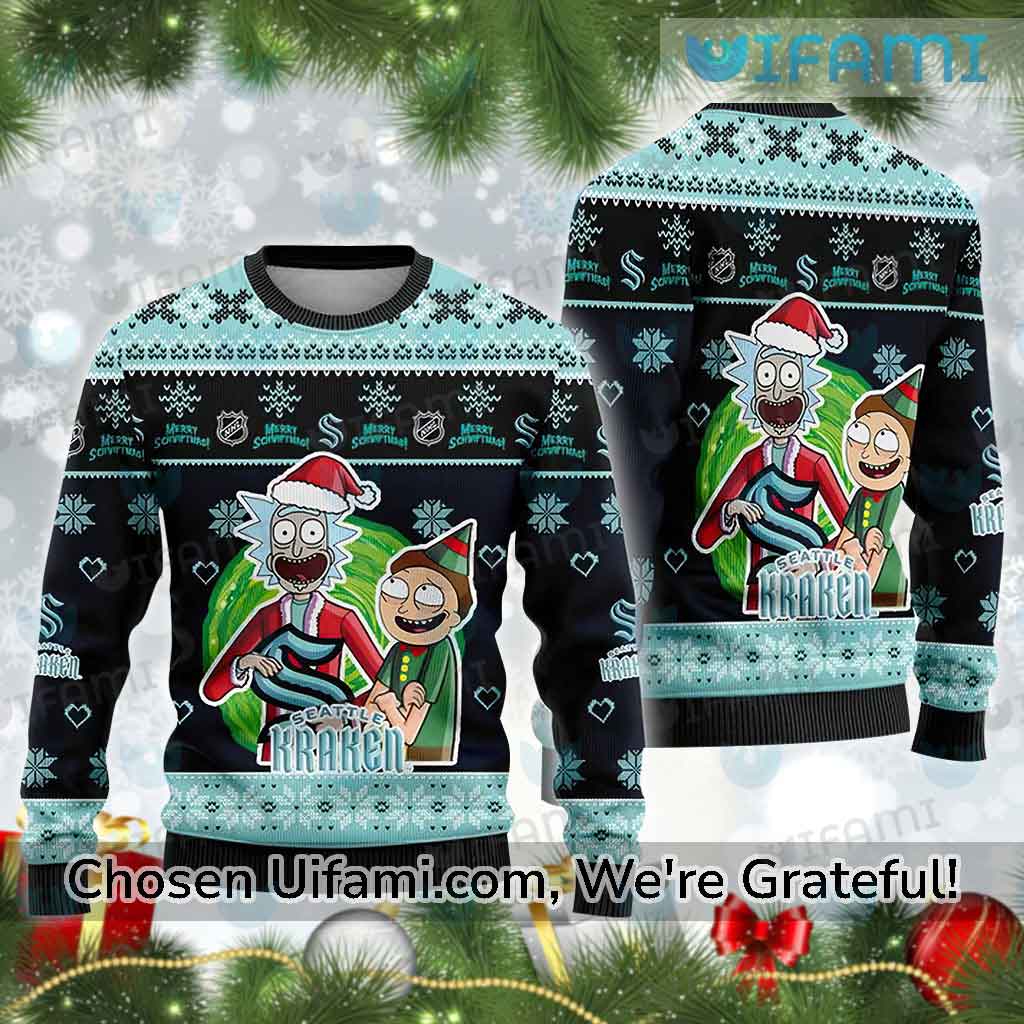 Seattle Kraken Ugly Christmas Sweater Awe-inspiring Rick And Morty Gift