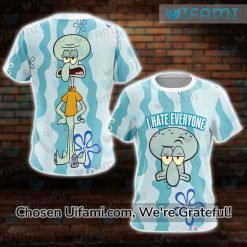 Squidward Shirt 3D Eye opening Hate Everyone Gift Best selling