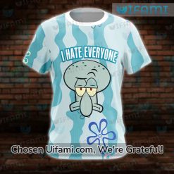Squidward Shirt 3D Eye-opening Hate Everyone Gift