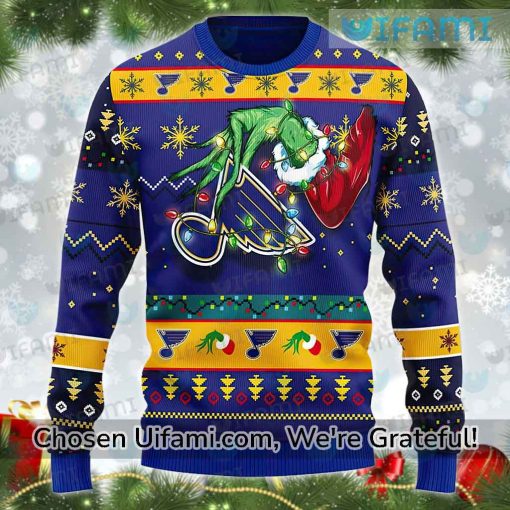 St Louis Blues Sweater Christmas Best Grinch Gift