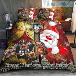 Steelers Bed Set King Perfect Santa Claus Mascot Pittsburgh Steelers Gift