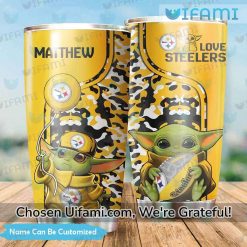 Steelers Sublimation Tumbler Custom Baby Yoda Camo Pittsburgh Steelers Gift