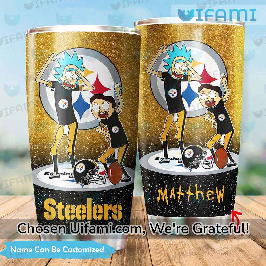 Steelers yeti cup  Glitter tumbler cups, Yeti cup designs