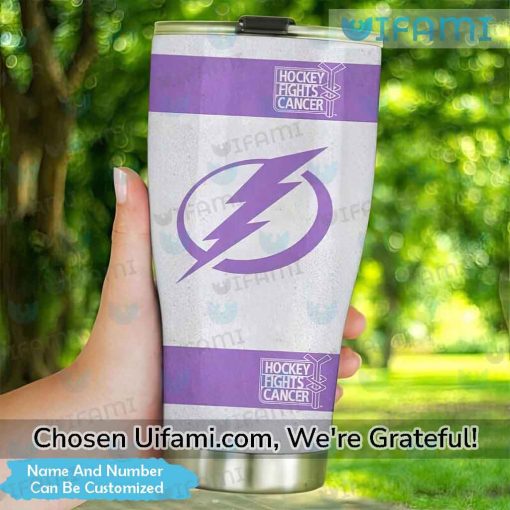 Tampa Lightning Tumbler Personalized Fights Cancer Tampa Bay Lightning Gift