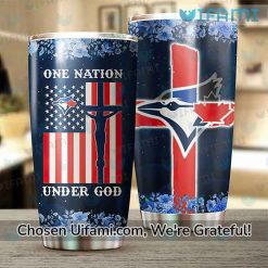 Toronto Blue Jays Tumbler Amazing USA Flag Under God Blue Jays Gift Ideas Best selling
