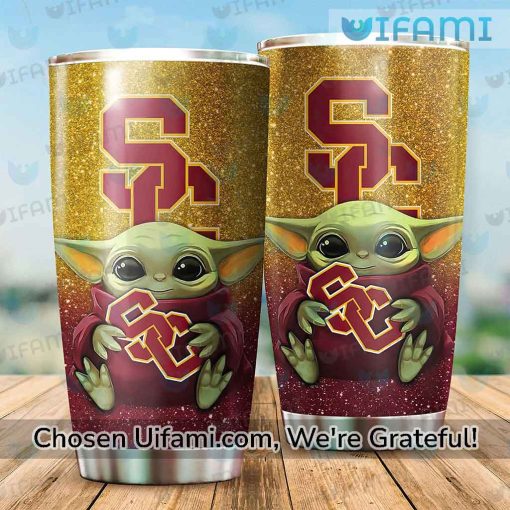 USC Trojans Stainless Steel Tumbler Exquisite Baby Yoda USC Gift