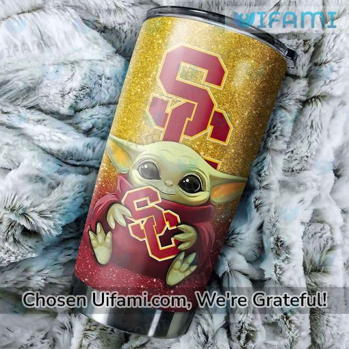 USC Trojans Stainless Steel Tumbler Exquisite Baby Yoda USC Gift