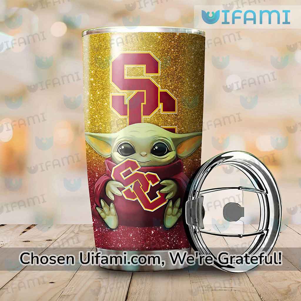 USC Trojans Stainless Steel Tumbler Exquisite Baby Yoda USC Gift