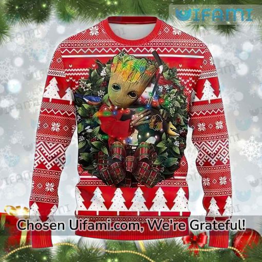 Ugly Christmas Sweater Chicago Blackhawks Surprising Baby Groot Gift