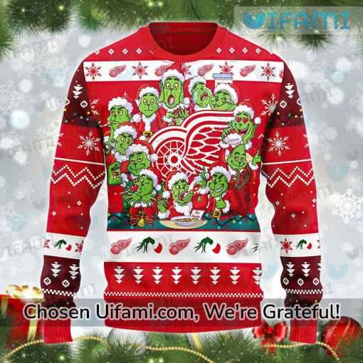 Ugly Sweater Detroit Red Wings Surprise Grinch Gift