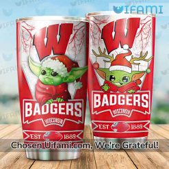 Wisconsin Badgers 30 Oz Tumbler Excellent Baby Yoda Badgers Gift Best selling