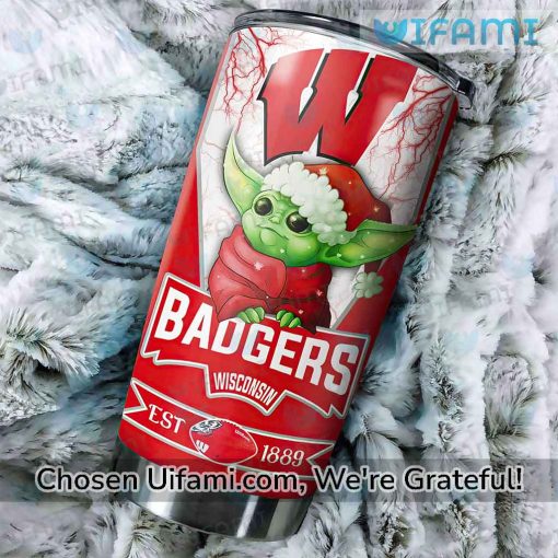 Wisconsin Badgers 30 Oz Tumbler Excellent Baby Yoda Badgers Gift