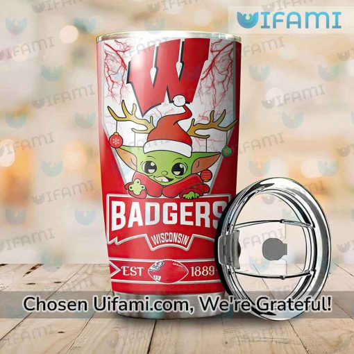 Wisconsin Badgers 30 Oz Tumbler Excellent Baby Yoda Badgers Gift