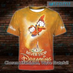 Womens Donald Duck Shirt 3D Novelty Never Stop Dreaming Gift