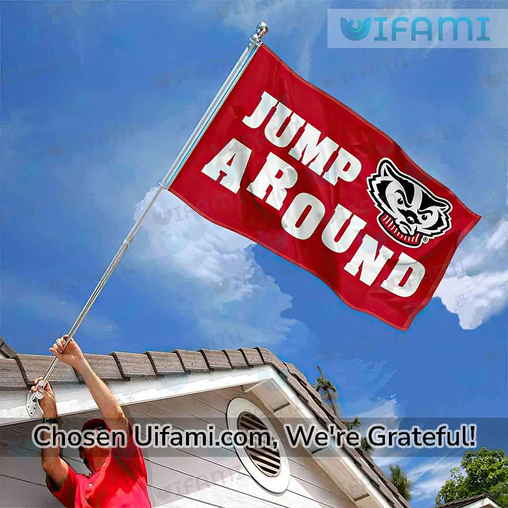 Badgers Flag Novelty Jump Around Wisconsin Badgers Gift Ideas