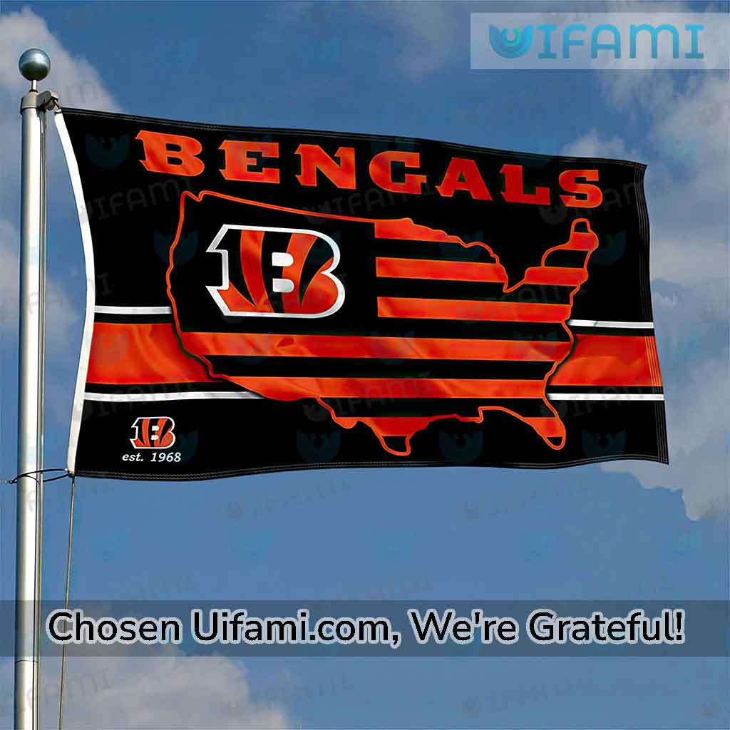 Cincinnati Bengals House Flag Inexpensive USA Map Gift