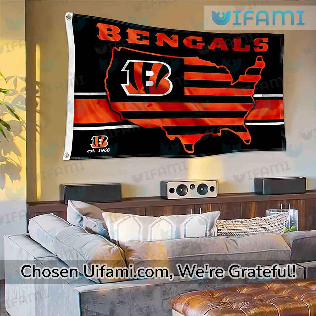 Cincinnati Bengals House Flag Inexpensive USA Map Gift