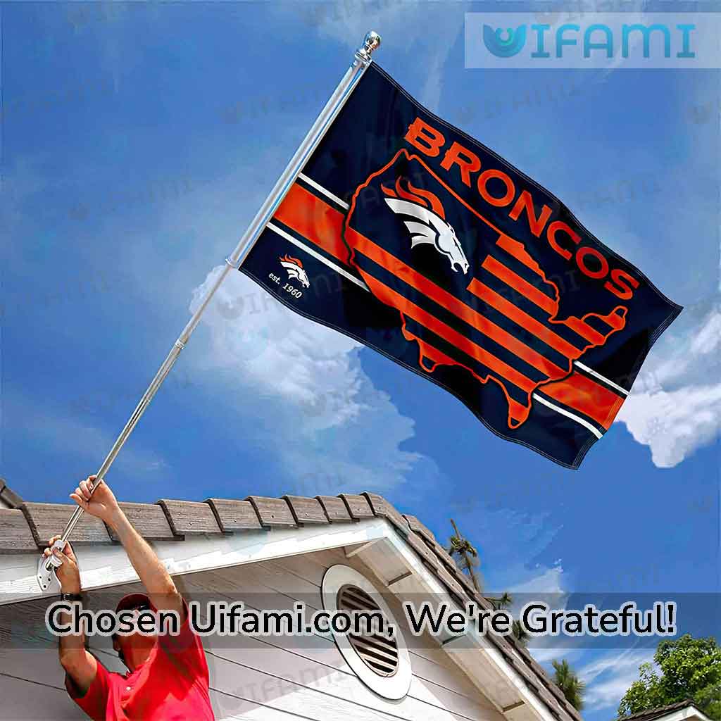 Denver Broncos 3x5 Flag Jaw-dropping USA Map Gift