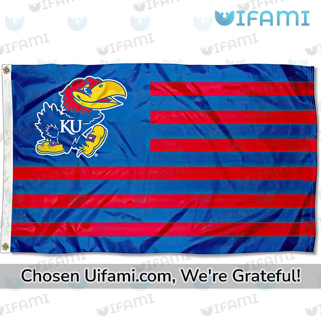 KU Flag Football Selected USA Flag Kansas Jayhawks Gifts For Him