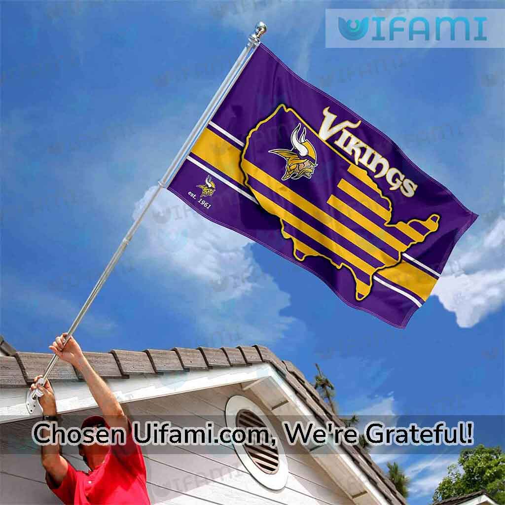 MN Vikings Flag Football Unique USA Map Gift
