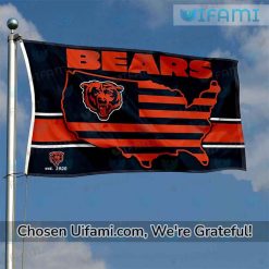 Vintage Chicago Bears Flag Unique USA Map Gift