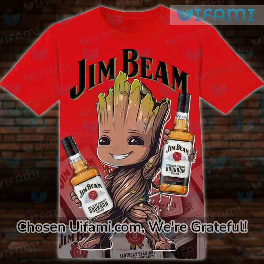 Jim Beam T-Shirt Mens Spectacular Baby Groot Jim Beam Gifts For Dad